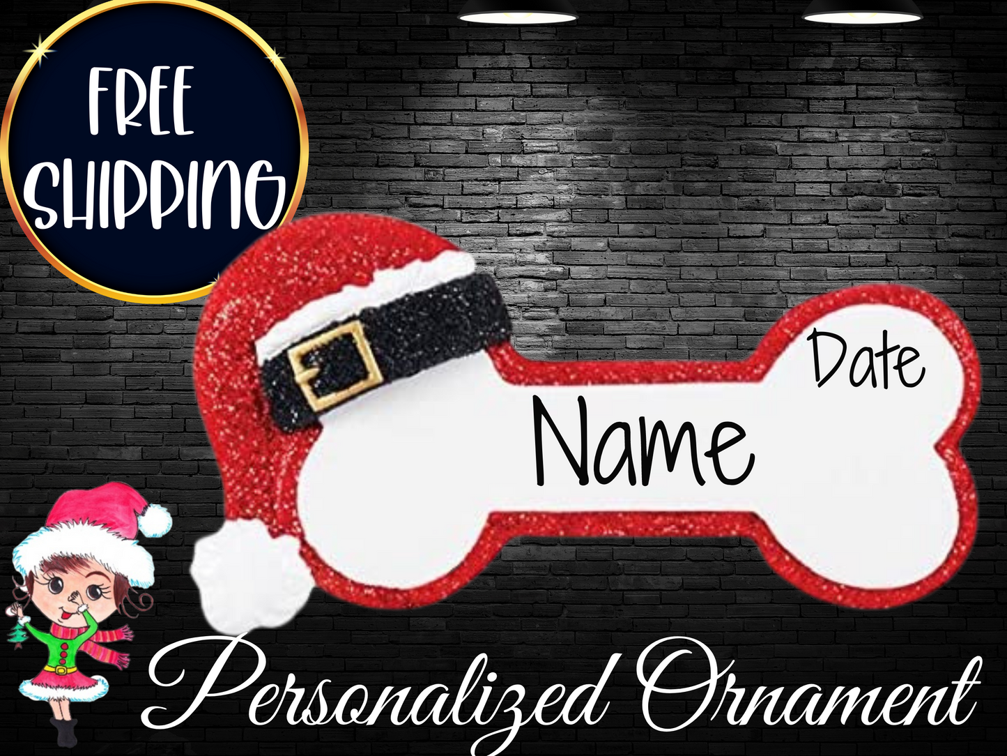 Personalized Dog Bone Christmas Ornament,Dog Ornament,Custom Dog Ornament, Custom Pet Ornament,Dog Mom, Dog Lover Gift,Christmas Dog Bone