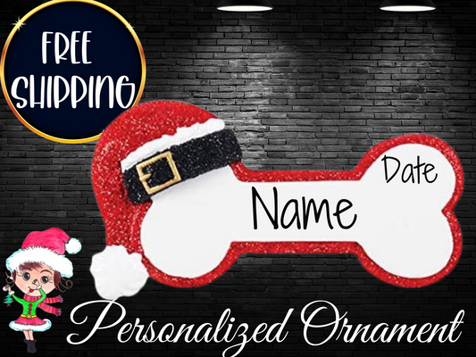 Personalized Dog Bone Christmas Ornament,Dog Ornament,Custom Dog Ornament, Custom Pet Ornament,Dog Mom, Dog Lover Gift,Christmas Dog Bone