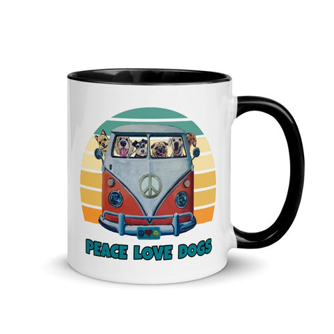 Peace Love & Dogs Hippie Van Coffee Mug