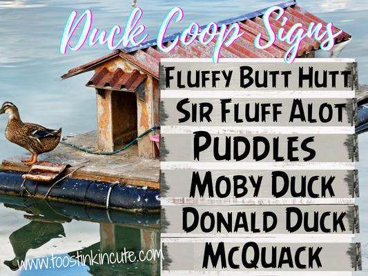 Personalized Duck Coop Sign (Personalized, Wood Sayings, Farm, Backyard, Hen House, Duck, Barn, Goat, Farmhouse)