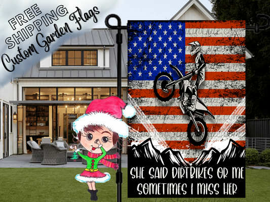 Custom Personalized Dirt Bike Flag|Racing Flag|Dirt Bike Garden Flag|Dirt Biking|Race Flag|Custom Dirt Bike Flag|Personalized Racing Flag