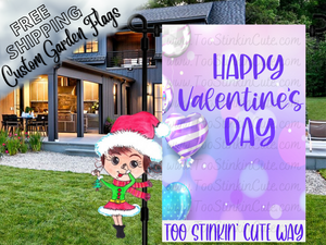 Heart Balloons Valentine's Day Personalized Garden Flag|Personalized Flag|Valentines Day Flag|Hearts Garden Flag|Valentines Garden Flag