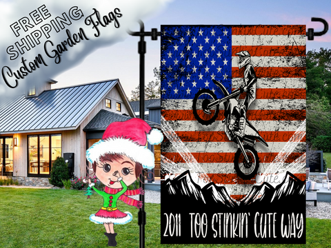 Custom Personalized Dirt Bike Flag|Racing Flag|Dirt Bike Garden Flag|Dirt Biking|Race Flag|Custom Dirt Bike Flag|Personalized Racing Flag