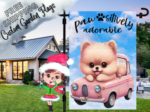 Custom Personalized Dog Garden Flag|Pet Garden Flag|Dog Driving Car|Funny Dog Flags|Dog Welcome Flag|Garden Flag Dog|Custom Pet Garden Flag