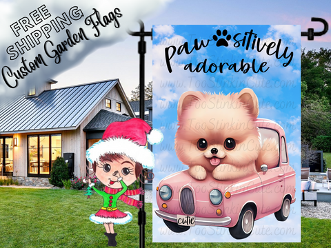 Custom Personalized Dog Garden Flag|Pet Garden Flag|Dog Driving Car|Funny Dog Flags|Dog Welcome Flag|Garden Flag Dog|Custom Pet Garden Flag