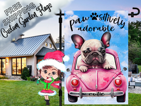 Custom Personalized Dog Garden Flag|Pet Garden Flag|Boston Terrior Flag|Funny Dog Flags|Dog Welcome Flag|Garden Dog|Custom Pet Garden Flag