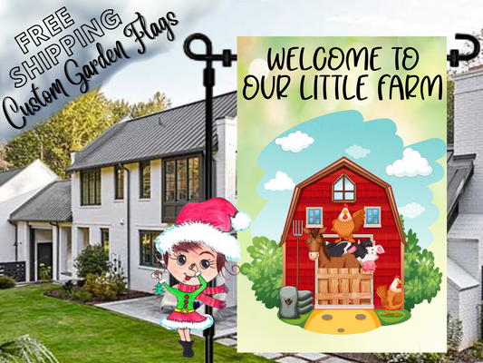 Custom Barn Animal Flag Personalized Farmhouse Chicken Flag