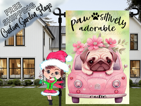 Custom Personalized Dog Garden Flag|Pet Garden Flag|Pug Dog Flag|Funny Dog Flags|Dog Welcome Flag|Terrior Flag Dog|Custom Pet Garden Flag