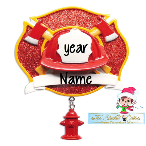 Fireman Personalized Christmas Ornament + Free Shipping! (Fire Fighter, EMS, Emergency)