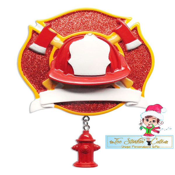 Fireman Personalized Christmas Ornament + Free Shipping! (Fire Fighter, EMS, Emergency)