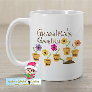 Flower Personalized Coffee Mug for Grandma