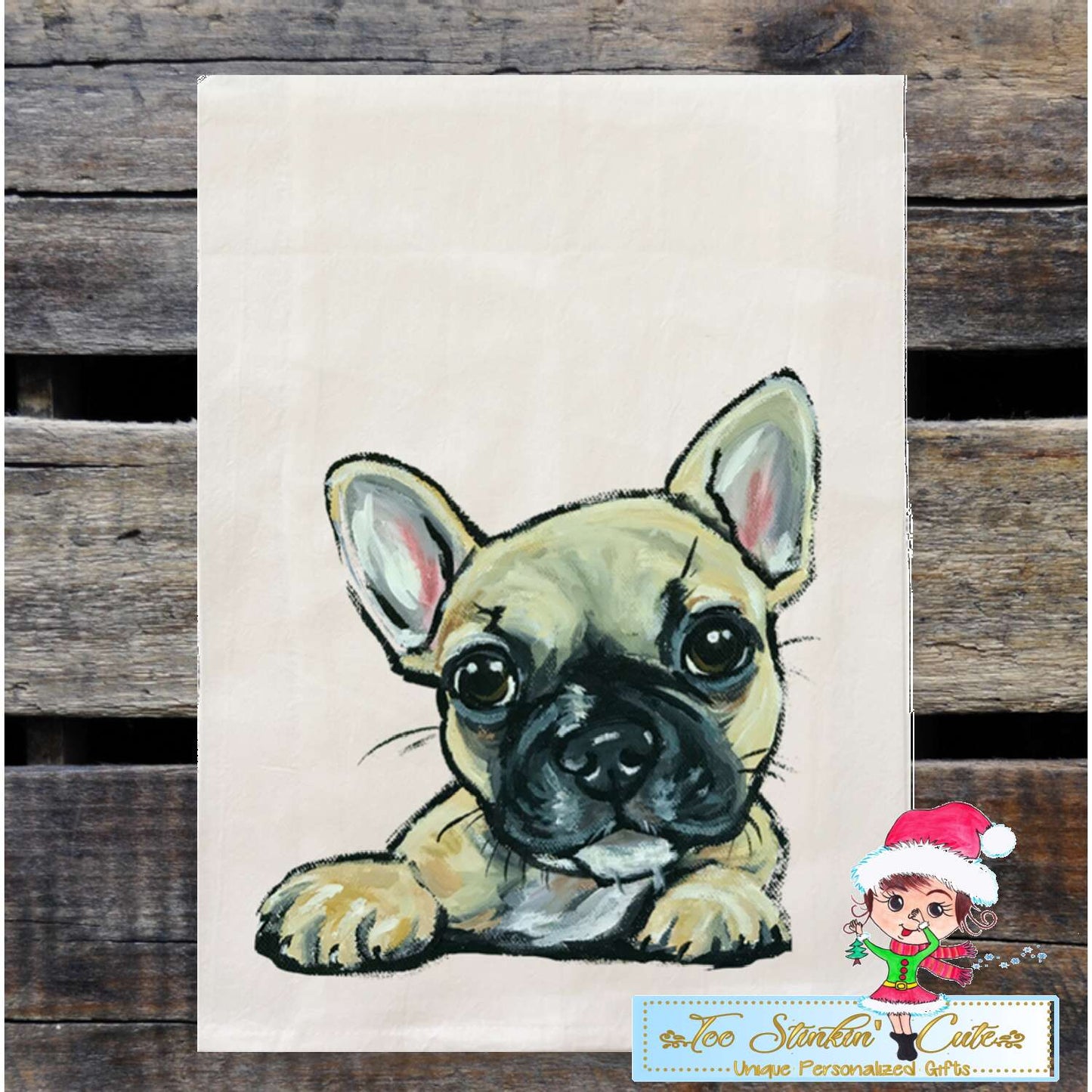 Set of 2 French Bulldog Flour Sack Towel/ Tea Towel