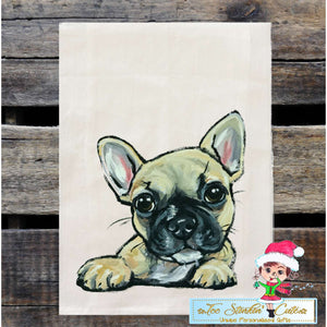 Set of 2 French Bulldog Flour Sack Towel/ Tea Towel