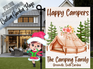 Personalized Tent Camper Garden Flag|Family Garden Flag|Camping Family|Camper Garden Flag|Garden Flag Camping|Camping Family Flag|Campsite