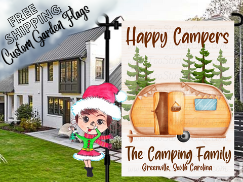 Personalized Camper Garden Flag|Family Garden Flag|Camping Family|Camper Garden Flag|Garden Flag Camping|Camping Family Flag|Campsite Flag