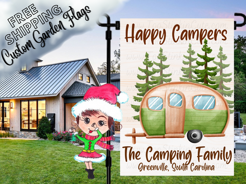 Personalized Camper Garden Flag|Family Garden Flag|Camping Family|Camper Garden Flag|Garden Flag Camping|Camping Family Flag|Campsite Flag