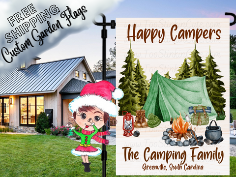 Personalized Tent Camper Garden Flag|Family Garden Flag|Camping Family|Camper Garden Flag|Garden Flag Camping|Camping Family Flag|Campsite