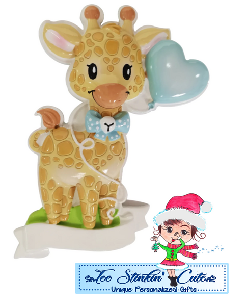 Baby Boy Giraffe Personalized Christmas Ornament|Babys First Christmas|Baby Giraffe Ornament|Baby Girl Ornament|New Baby Ornament|Baby Gift