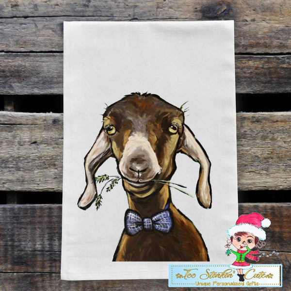 Goat with Tie Flour Sack Towel/ Tea Towel