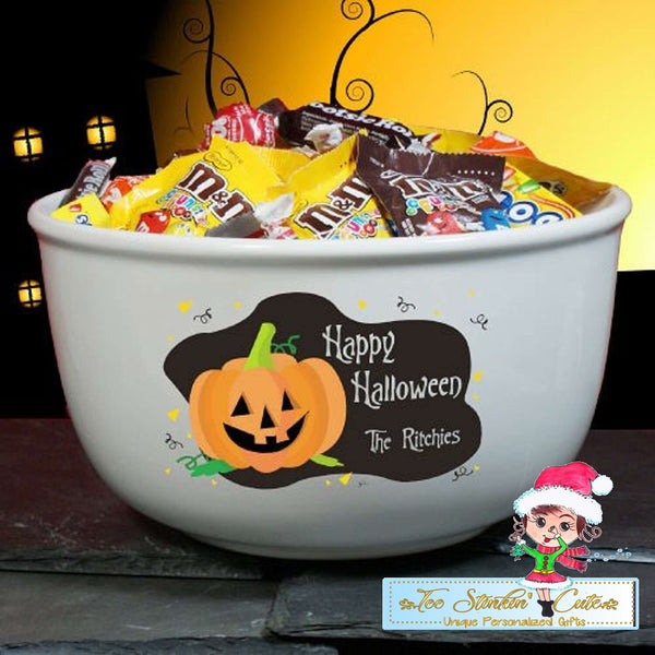 Personalized Happy Halloween Ceramic Bowl