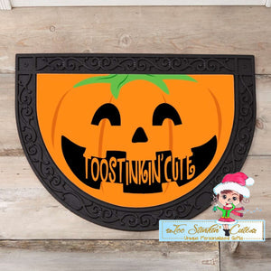 Personalized Happy Jack O'Lantern Half Round Doormat Rug
