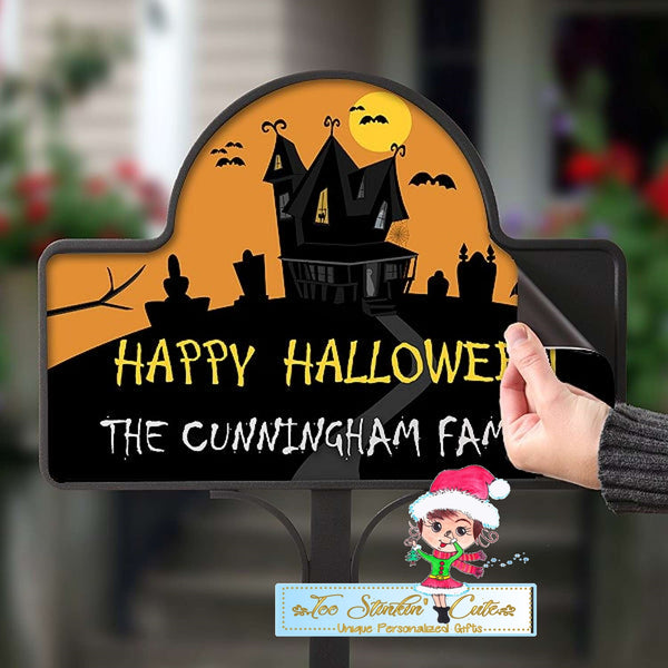 Halloween Haunted House Personalized Custom Magnetic Garden Yard Stake