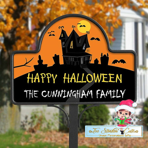 Halloween Haunted House Personalized Custom Magnetic Garden Yard Stake
