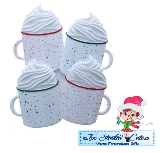 Cocoa Family of 4 Personalized Christmas Ornament|Hot Chocolate Ornament|Coffee Ornament|Marshmallow Ornament|Family of 4|Family Ornament