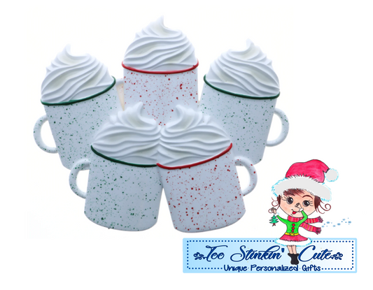 Cocoa Family of 5 Personalized Christmas Ornament|Hot Chocolate Ornament|Coffee Ornament|Marshmallow Ornament|Family of 6|Family Ornament