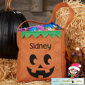 Personalized Halloween Trick or Treat Basket Pumpkin