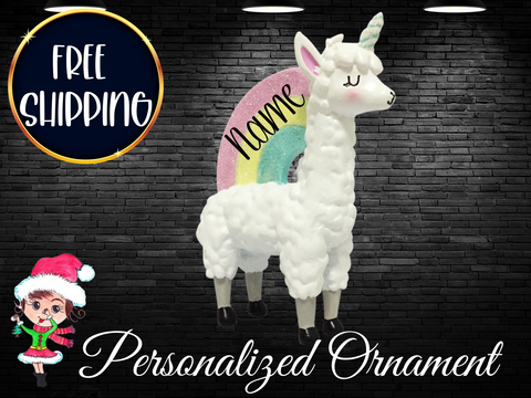 Custom Llama Unicorn Ornament,Personalized Christmas Ornament,Llama Ornament,Alpaca Ornament,Personalized Unicorn Ornament,Custom Alpaca