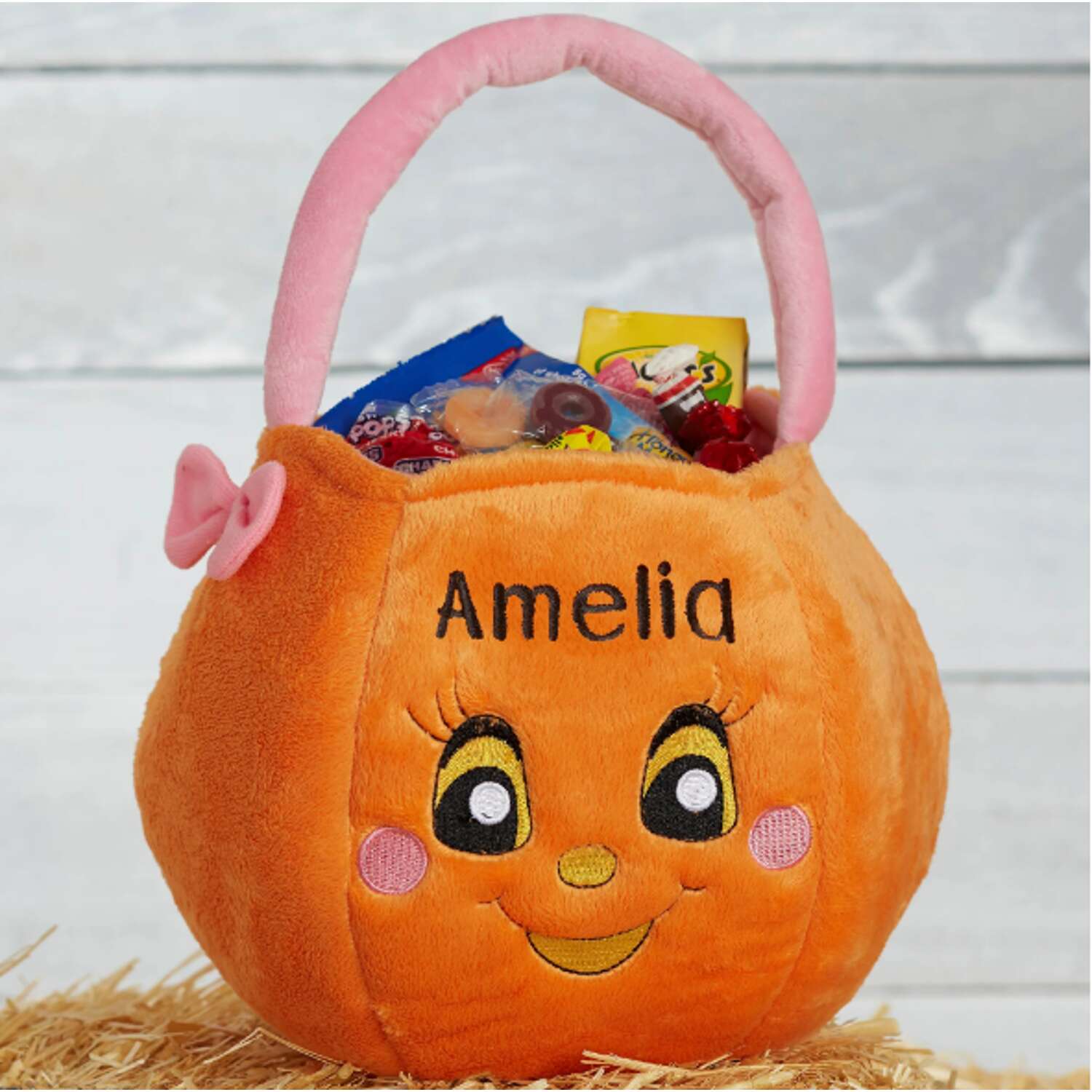Girl Pumpkin Cutie Personalized Halloween Trick or Treat Bag|Pumpkin Candy Bag|Halloween Tote Bag|Halloween Candy Bag|Trick or Treat Bucket