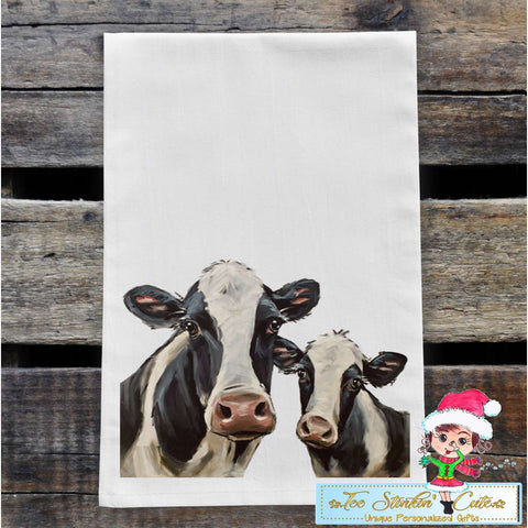 Mom & Baby Cow Flour Sack Towel/ Tea Towel