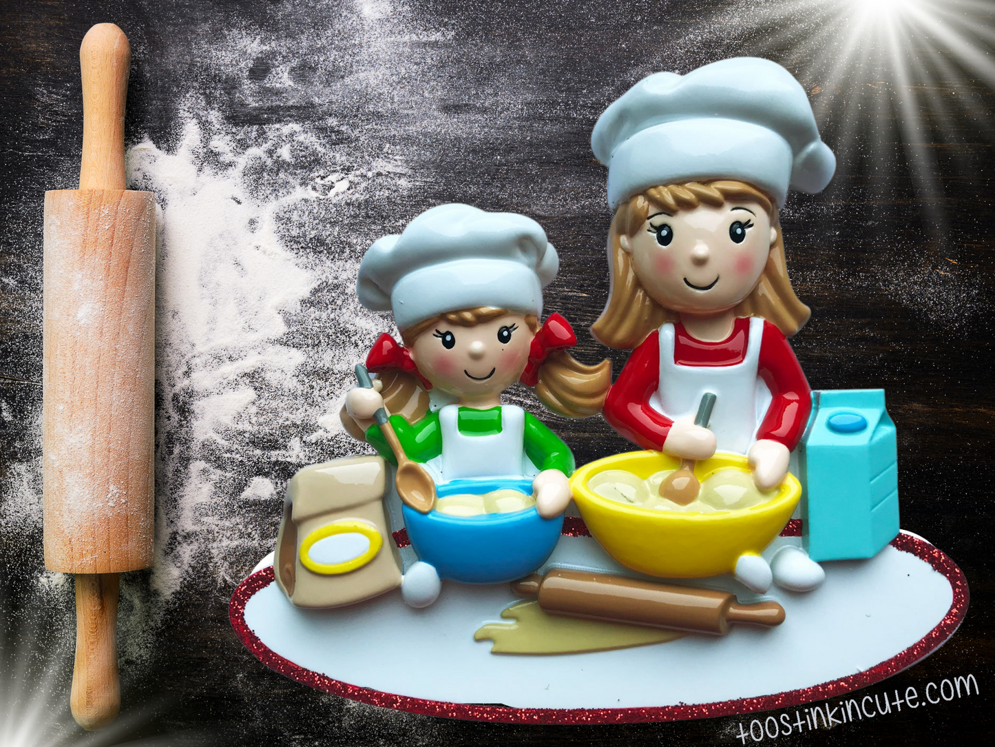 Mom & Me Baking Cooking Personalized Christmas Ornament