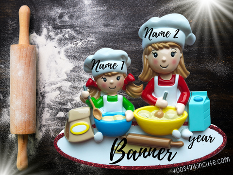 Mom & Me Baking Cooking Personalized Christmas Ornament