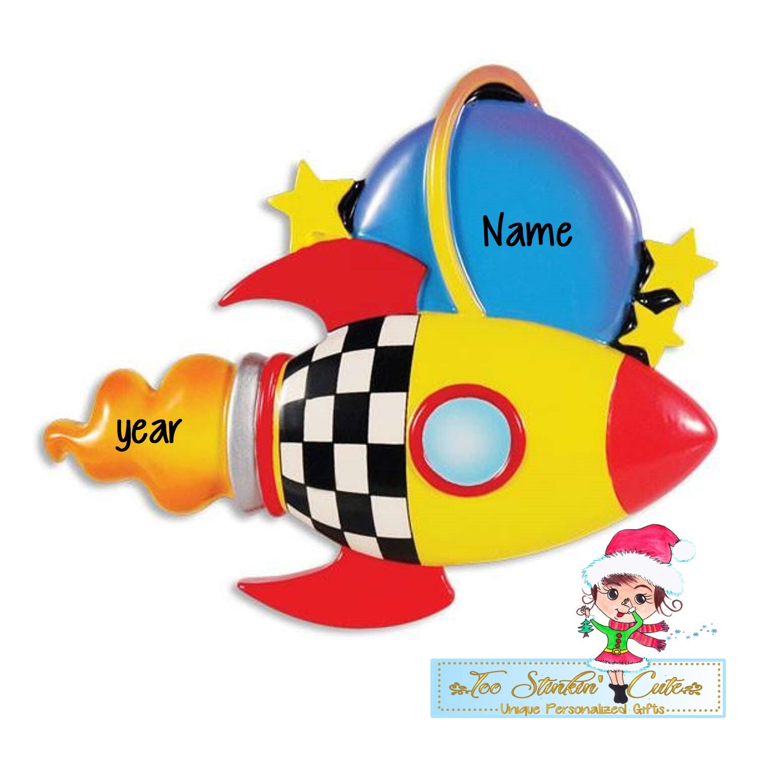 Space Shuttle Rocket Personalized Christmas Ornament
