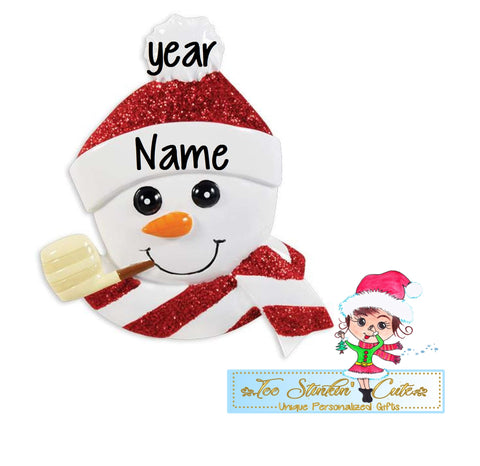 Personalized Christmas Ornament Snowman Face/Children Kids Single Individual + Free Shipping!