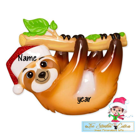 Sloth Personalized Christmas Ornament