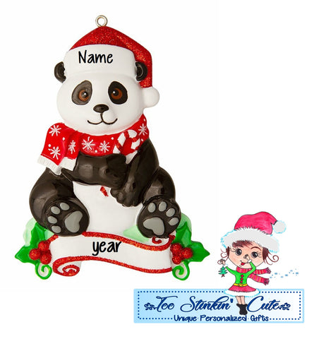 Panda Personalized Christmas Ornament|Panda Ornament|Panda Christmas Tree|Panda Bear Ornament|Red Panda Ornament|Black Panda Ornament