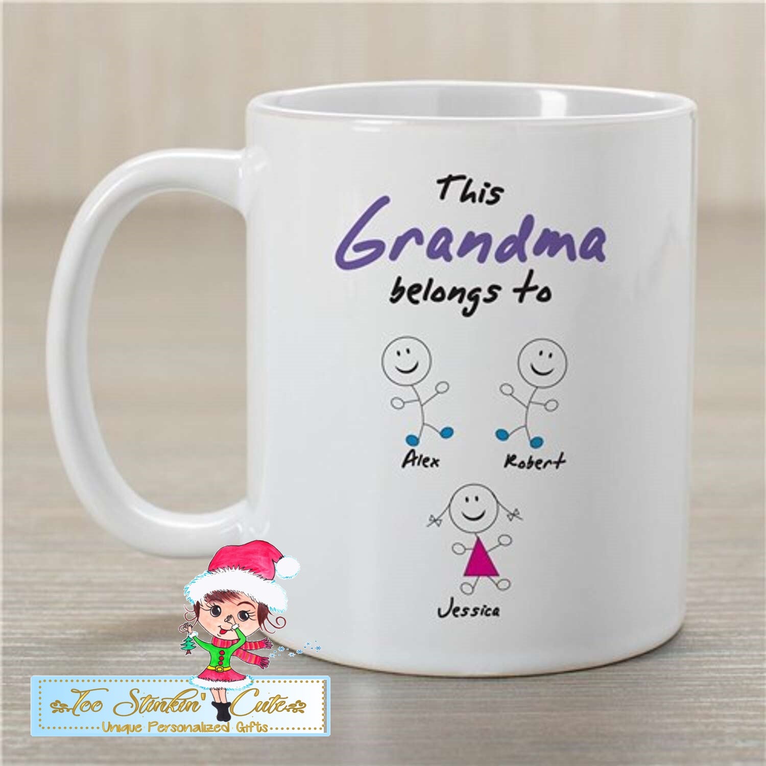 Personalized Belongs To Grandma White Coffee Mug