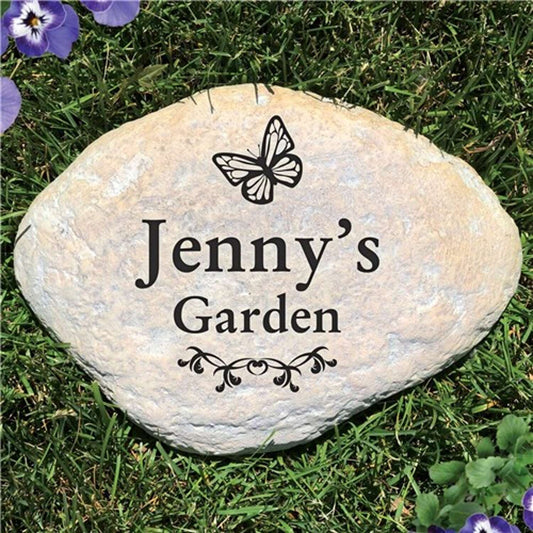 Personalized Butterfly Garden Large Garden Stone