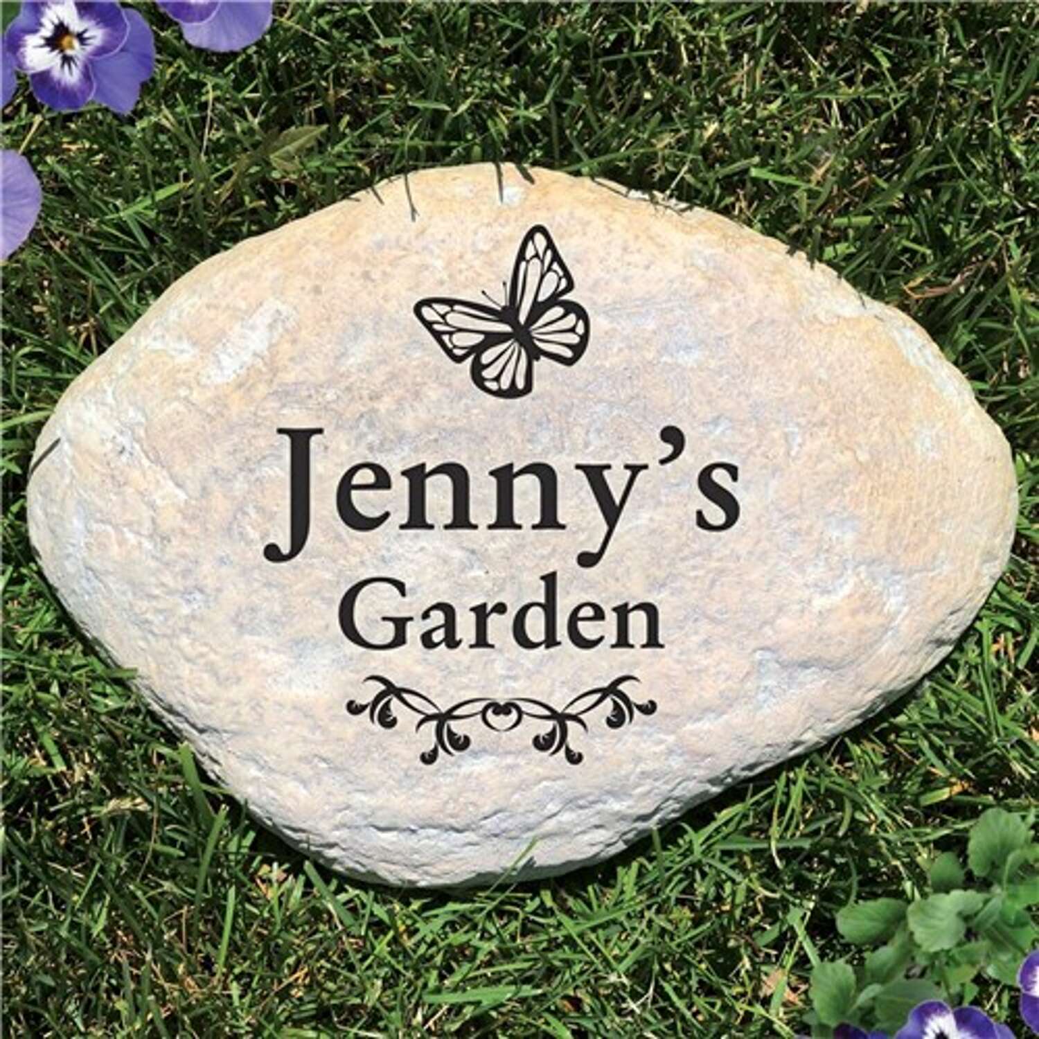 Personalized Butterfly Garden Large Garden Stone