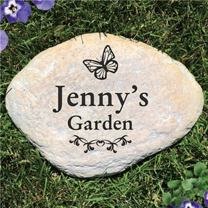 Personalized Butterfly Garden Large Garden Stone