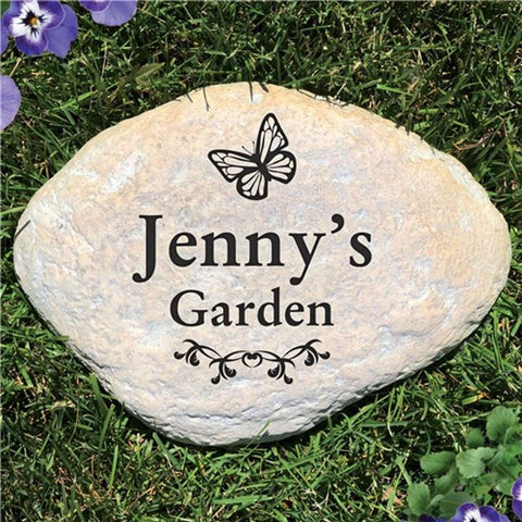 Personalized Butterfly Garden Large Garden Stone