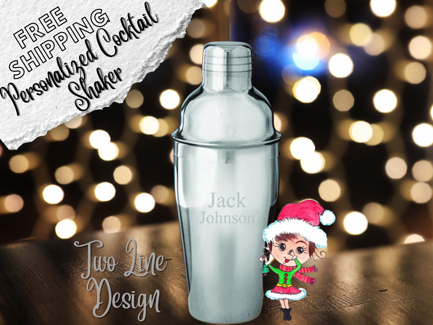 16oz Cocktail Shaker Personalized Stainless Steel