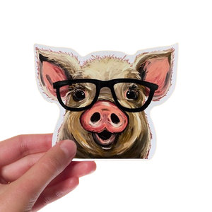 Pig w/ Glasses Sticker