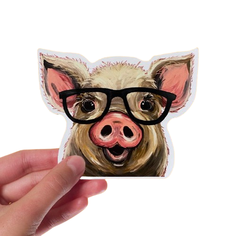 Pig w/ Glasses Sticker