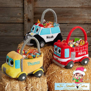 Police Truck Personalized Halloween Trick or Treat Basket
