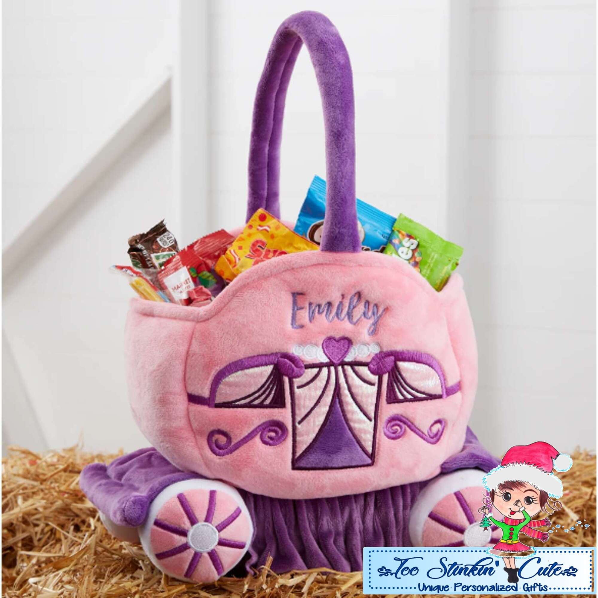 Personalized Halloween Princess Carriage Trick or Treat Bag|Pumpkin Candy Bag|Halloween Tote Bag|Halloween Candy Bag|Trick or Treat Bucket