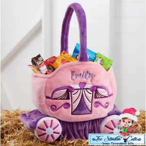 Personalized Halloween Princess Carriage Trick or Treat Bag|Pumpkin Candy Bag|Halloween Tote Bag|Halloween Candy Bag|Trick or Treat Bucket